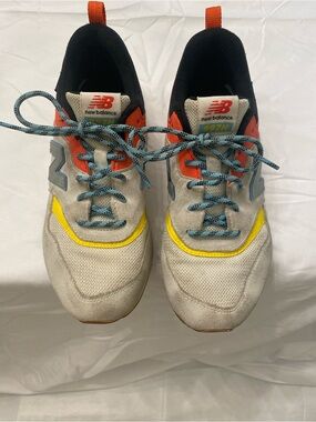 NEW BALANCE 997H GRAY ORANGE BLUE YELLOW SNEAKERS WOMENS SIZE 5 SPECKLED TREADS